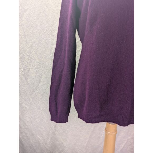 100% Cashmere long sleeve v neck sweater plum size large - Picture 8 of 9